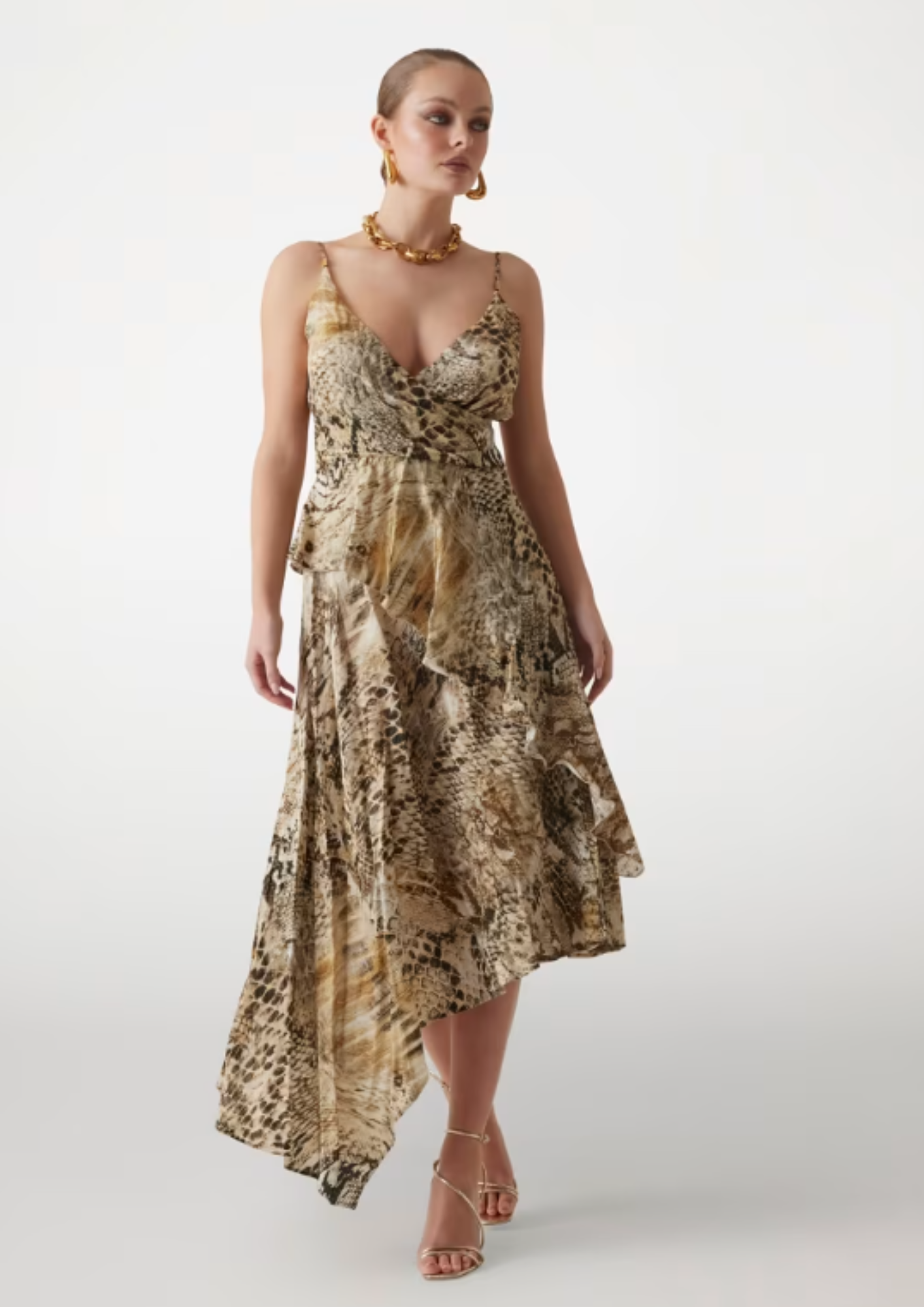 ABITO GUESS by MARCIANO PE25 - Vestito asimmetrico animalier Marciano - 5GGK097298A