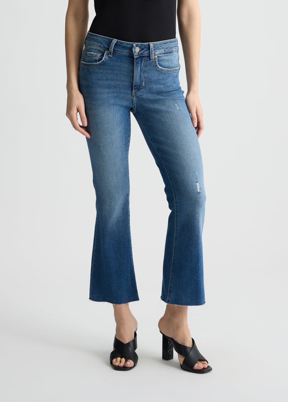 JEANS LIU JO PE25 - Jeans flare cropped - UA5075