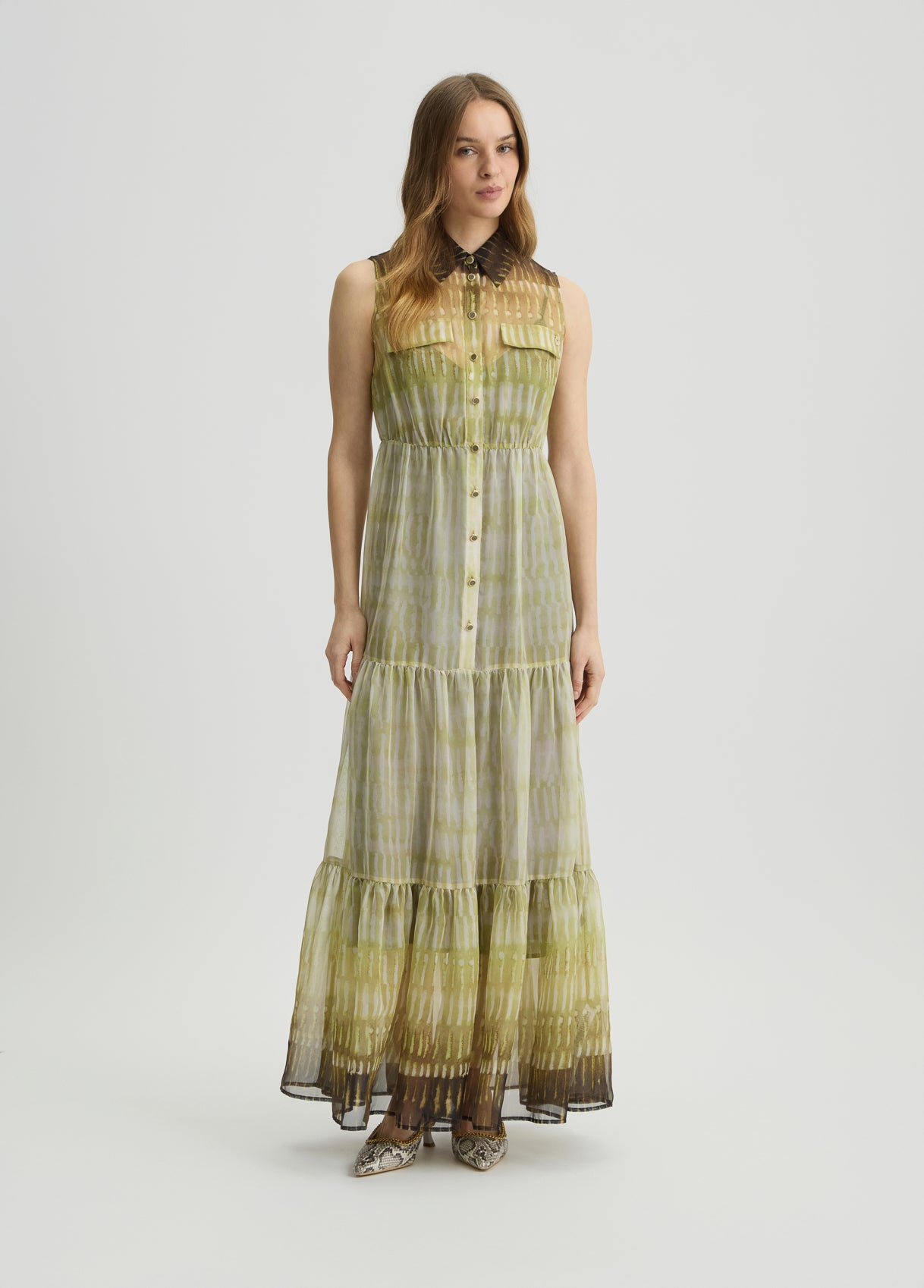 ABITO LIU JO PE25 - Abito chemisier in chiffon stampato - WA5031