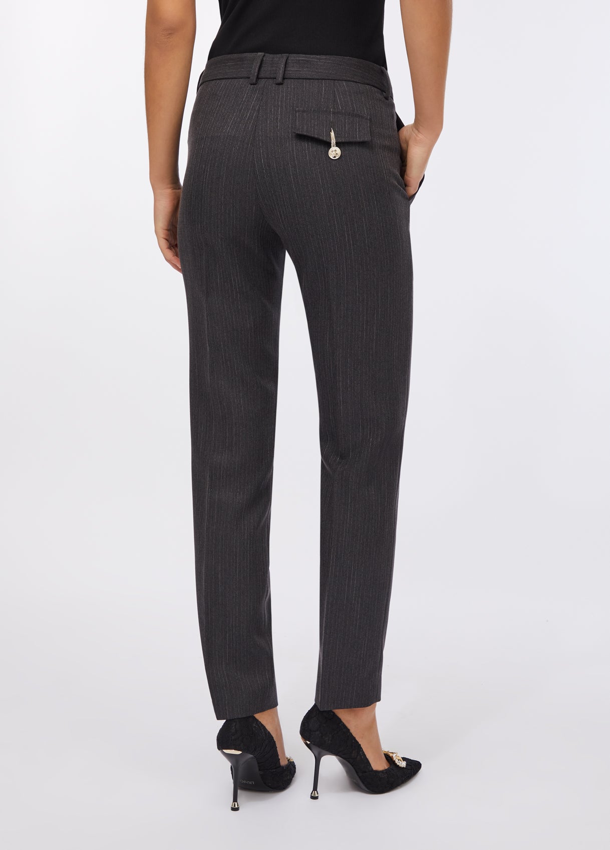 PANTALONI LIU JO AI26 - Pantaloni a sigaretta gessati - CF5235