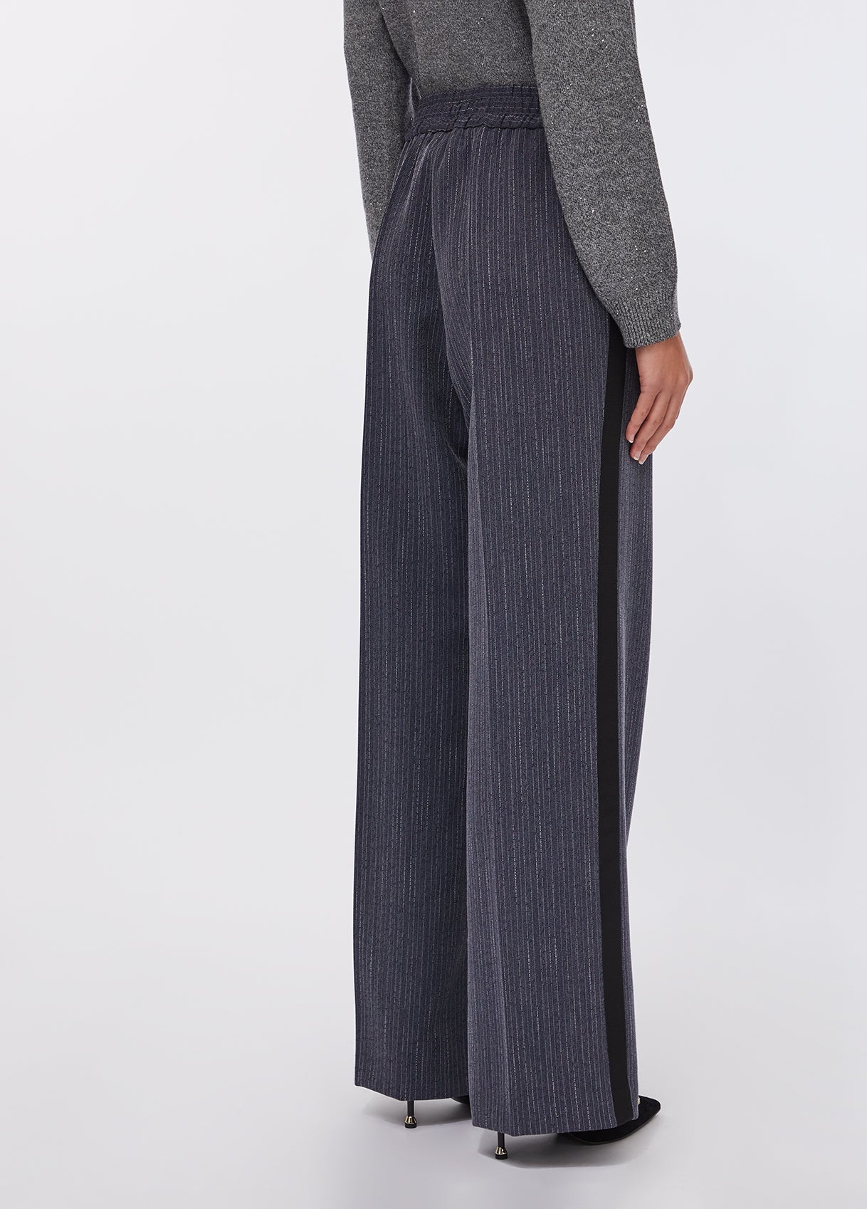 PANTALONI LIU JO AI26 - Pantaloni in flanella gessata - CF5339