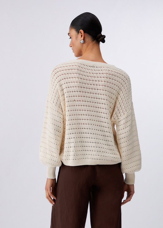 MAGLIA LIU JO PE26 - Maglia con ricamo traforata - CA6304