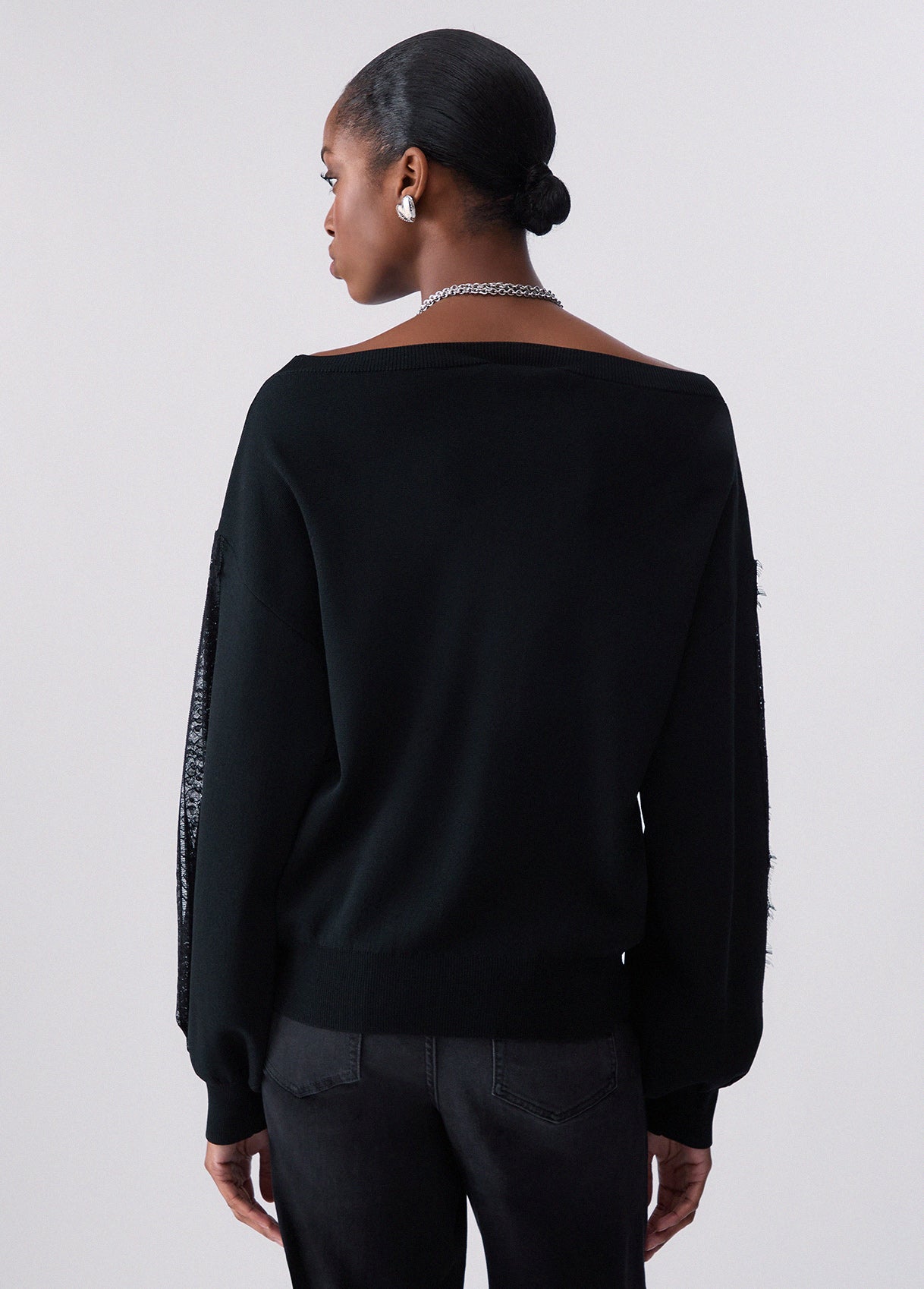 Maglieria LIU JO AI26 - Maglia con inserti in pizzo - CF6264MS55N22222
