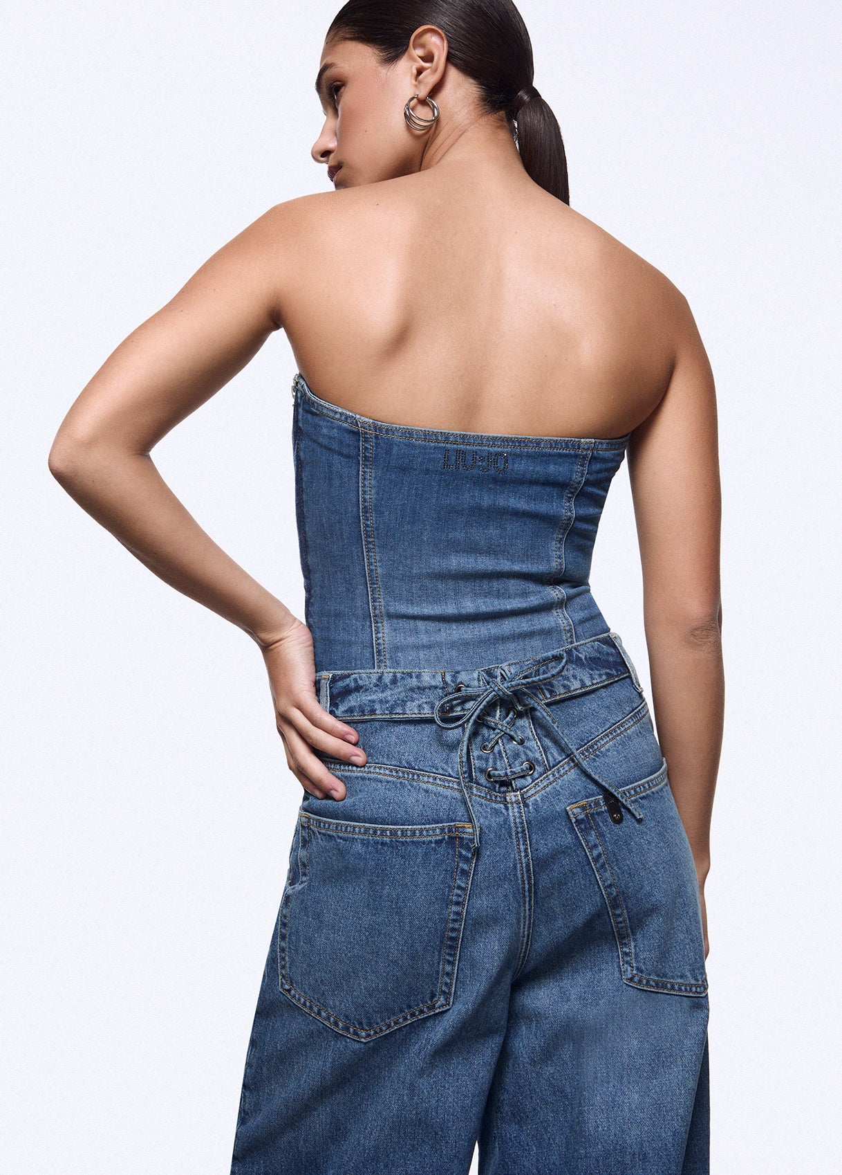 LIU JO FEAT LIU JO PE26 - Top bustier in denim - UA6506