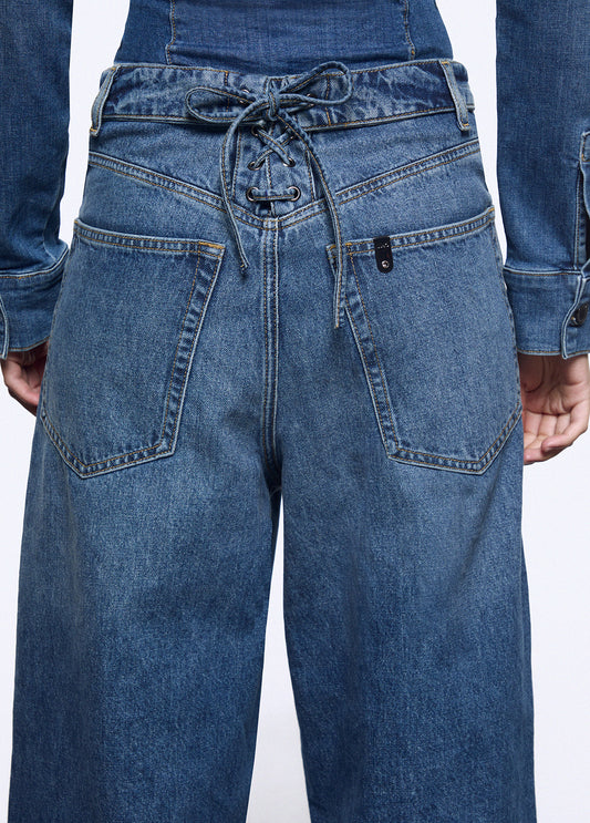 LIU JO FEAT LIU JO PE26 - TJeans baggy con stringhe - UA6510