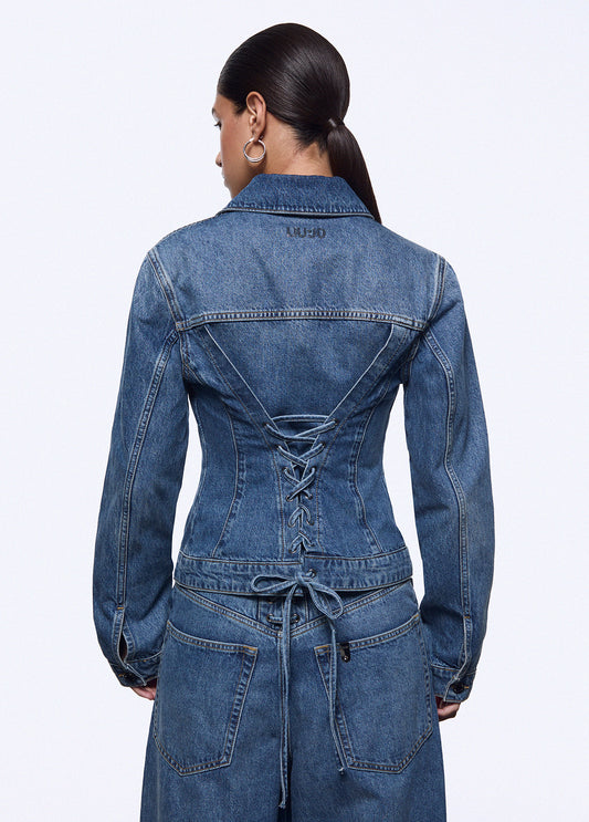 LIU JO FEAT LIU JO PE26 - Giacca in denim con stringhe - UA6511
