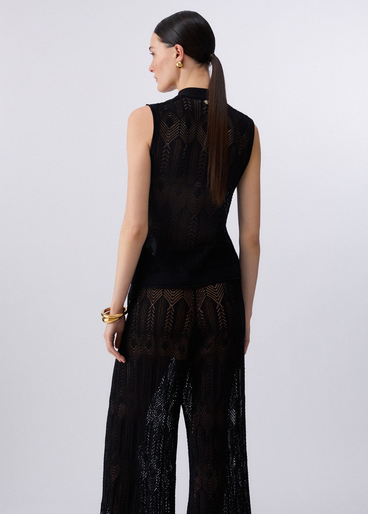 MAGLIA LIU JO PE26 - Top in maglia con fiocco - WA6329
