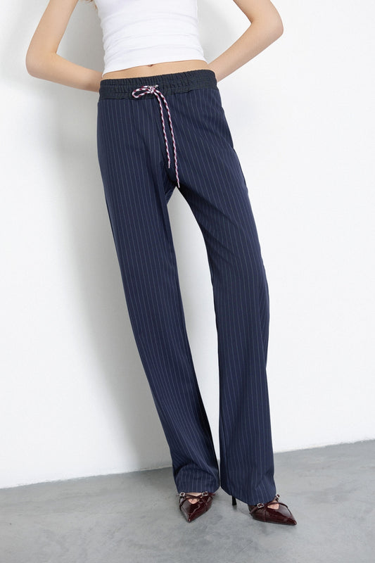 PANTALONI GAELLE  PARIS AI26 -  Pantalone Dritto Morbido Con Coulisse In Vita - GAABW06834