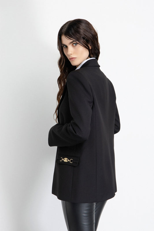 GIACCA GAELLE  PARIS AI26 -  Giacca Monopetto Regular In Twill Con Morsetti -  GAABW06715