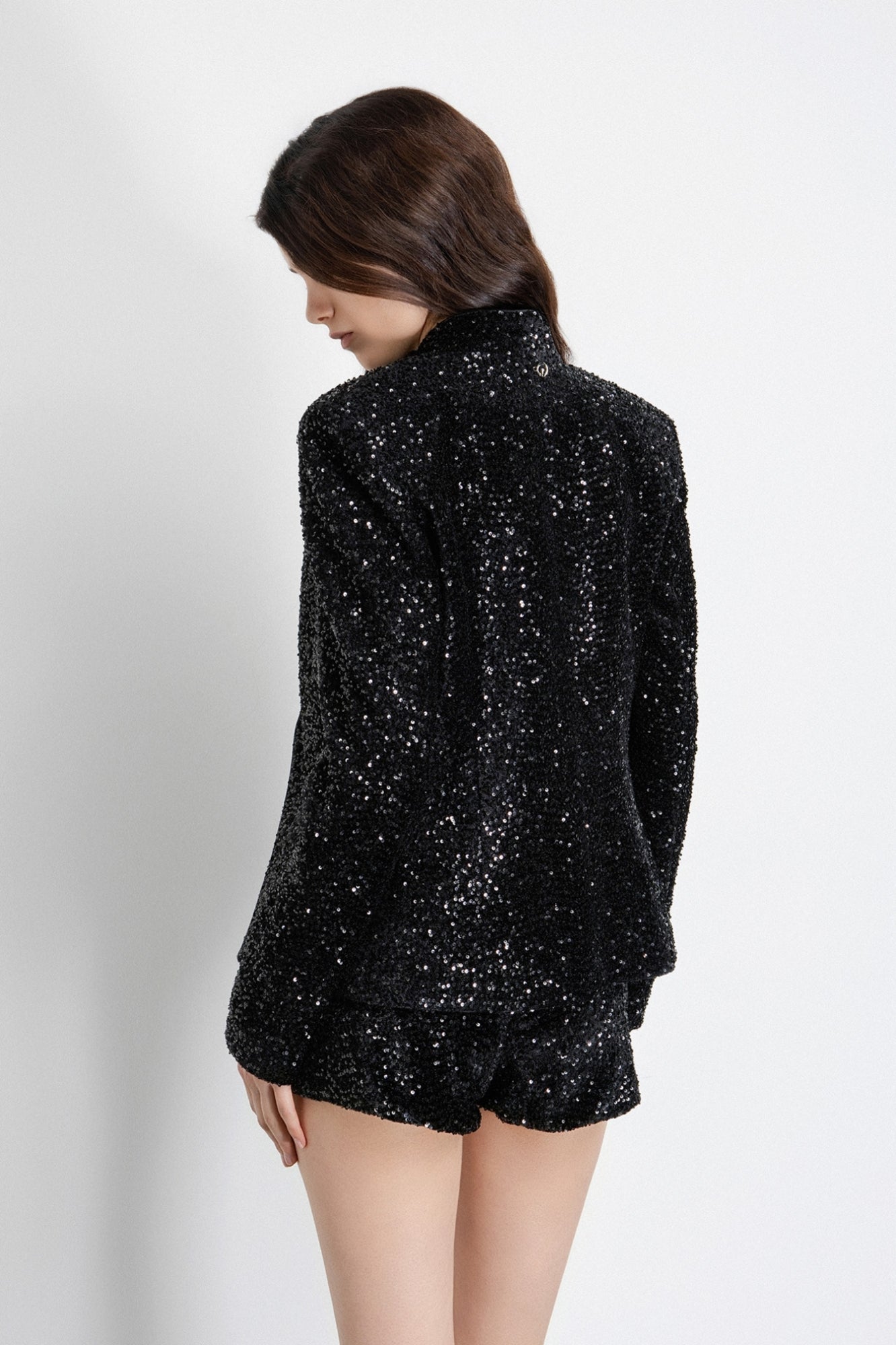 GIACCA GAELLE  PARIS AI26 -   Giacca Fittata Senza Revers In Tessuto Paillettes - GAABW08025