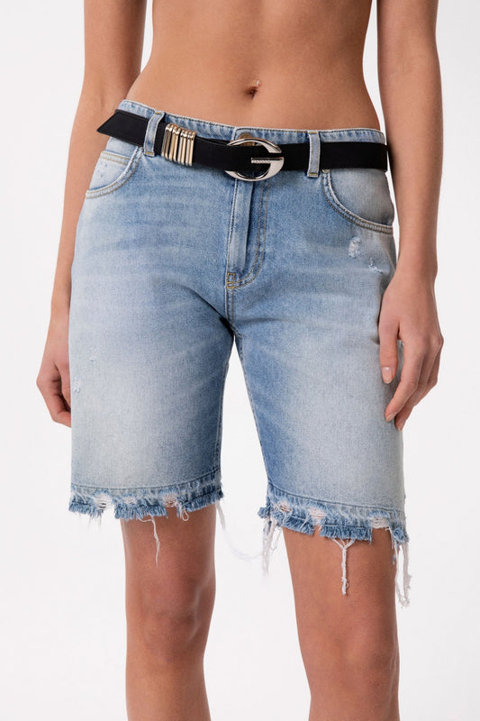 PANTALONI GAELLE PARIS PE26 - Bermuda Relax Con Spacchi Laterali  -GAABW09517