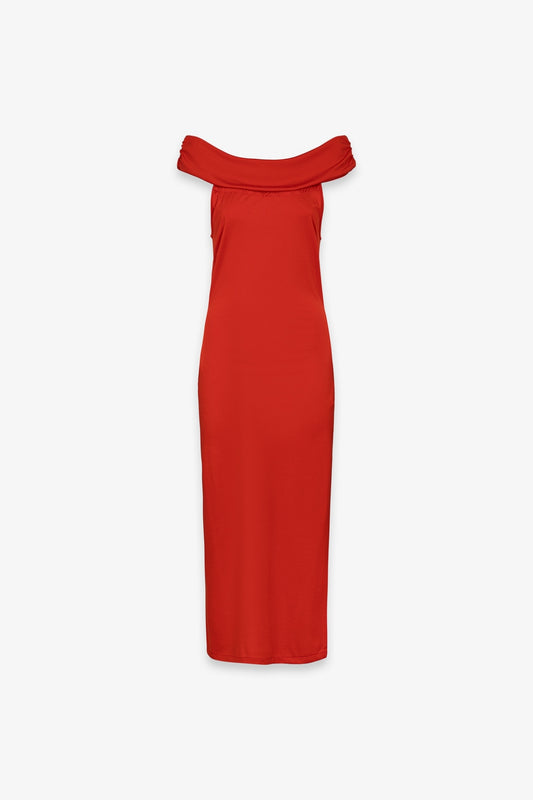 ABITI GAELLE PARIS PE26 - Abito Midi Con Collo Schiffer E Spacco In Punto Milano - GAABW09946