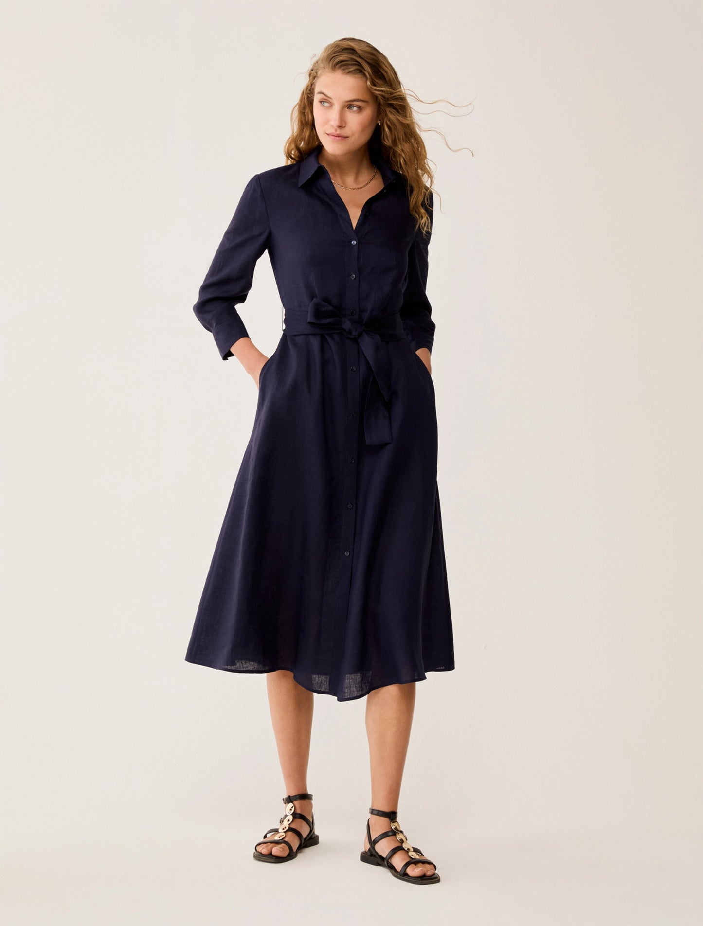 ABITI PENNYBLACK - Chemisier midi in puro lino - PBBTUONO