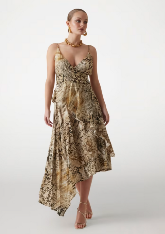 ABITO GUESS by MARCIANO PE25 - Vestito asimmetrico animalier Marciano - 5GGK097298A