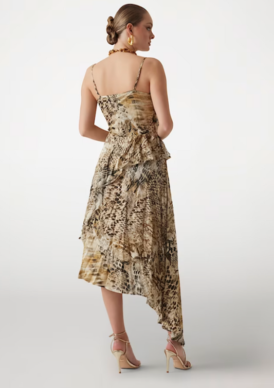 ABITO GUESS by MARCIANO PE25 - Vestito asimmetrico animalier Marciano - 5GGK097298A