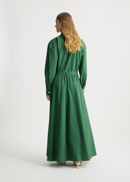 ABITO LIU JO PE25 - Vestito chemisier lungo verde - CA5293