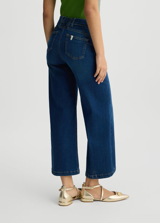 JEANS LIU JO PE25 - Jeans cropped blu scuro - UA5060