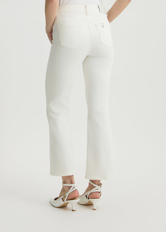 JEANS LIU JO PE25 - Pantaloni bootcut bianchi a vita alta - UA5040