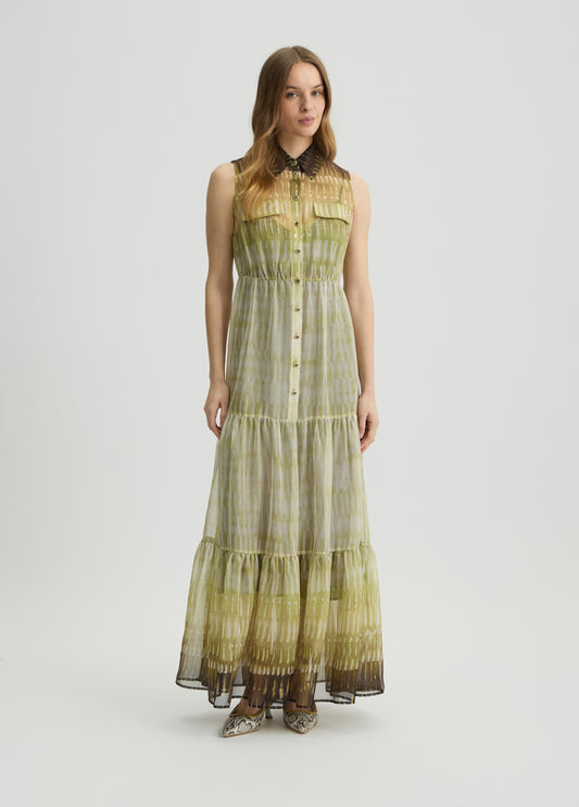 ABITO LIU JO PE25 - Abito chemisier in chiffon stampato - WA5031