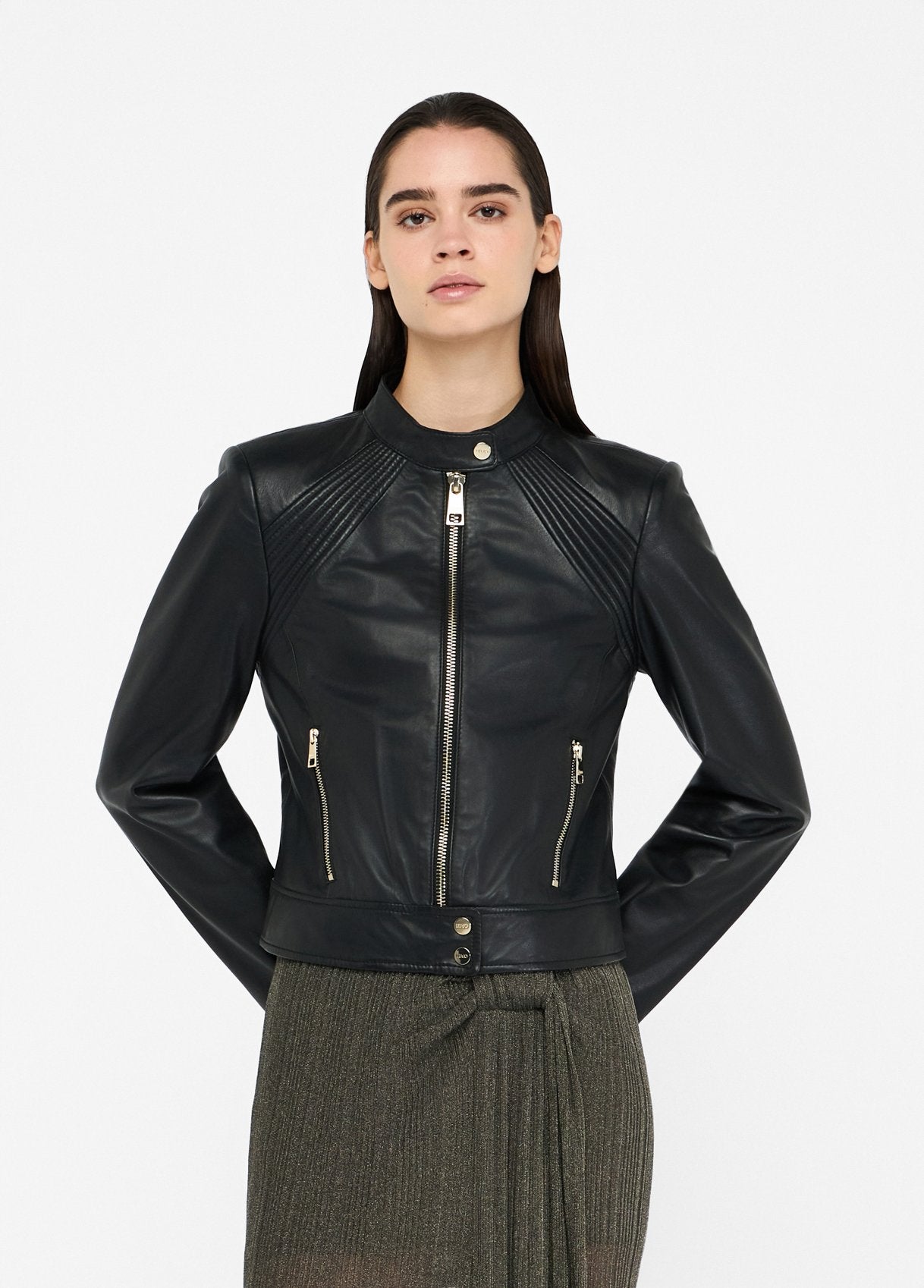 GIACCA LIU JO AI26 - Giacca biker in pelle -  CF5162