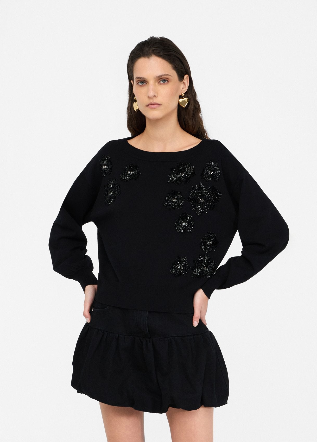 MAGLIERIA LIU JO AI26 - Maglia con strass - CF5271