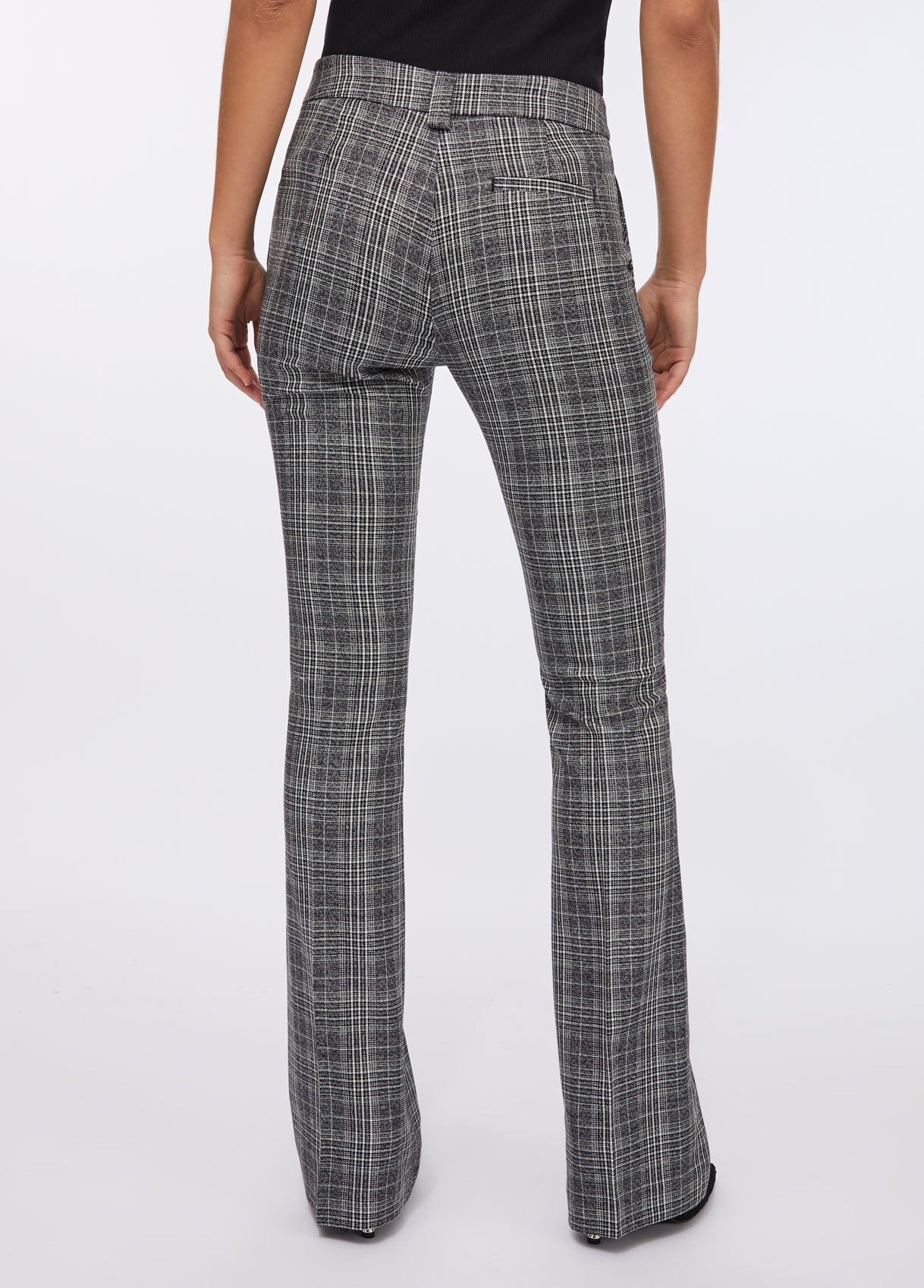 PANTALONI LIU JO AI26 - Pantaloni flare in principe di galles - CF5376