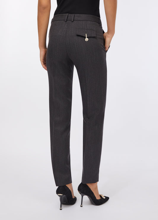 PANTALONI LIU JO AI26 - Pantaloni a sigaretta gessati - CF5235