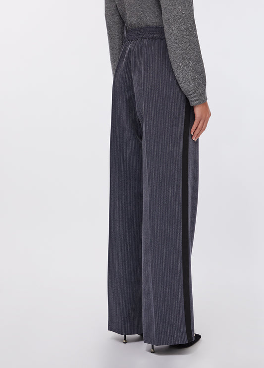 PANTALONI LIU JO AI26 - Pantaloni in flanella gessata - CF5339