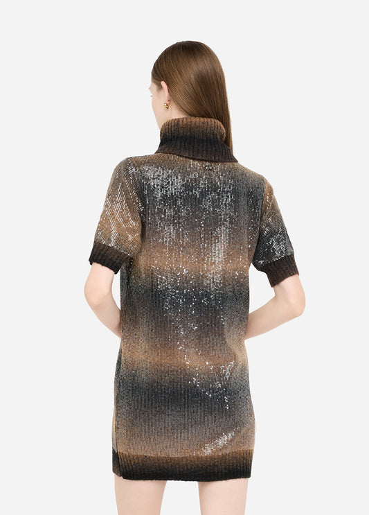 ABITO LIU JO AI26 - Abito in maglia con paillettes - MF5488