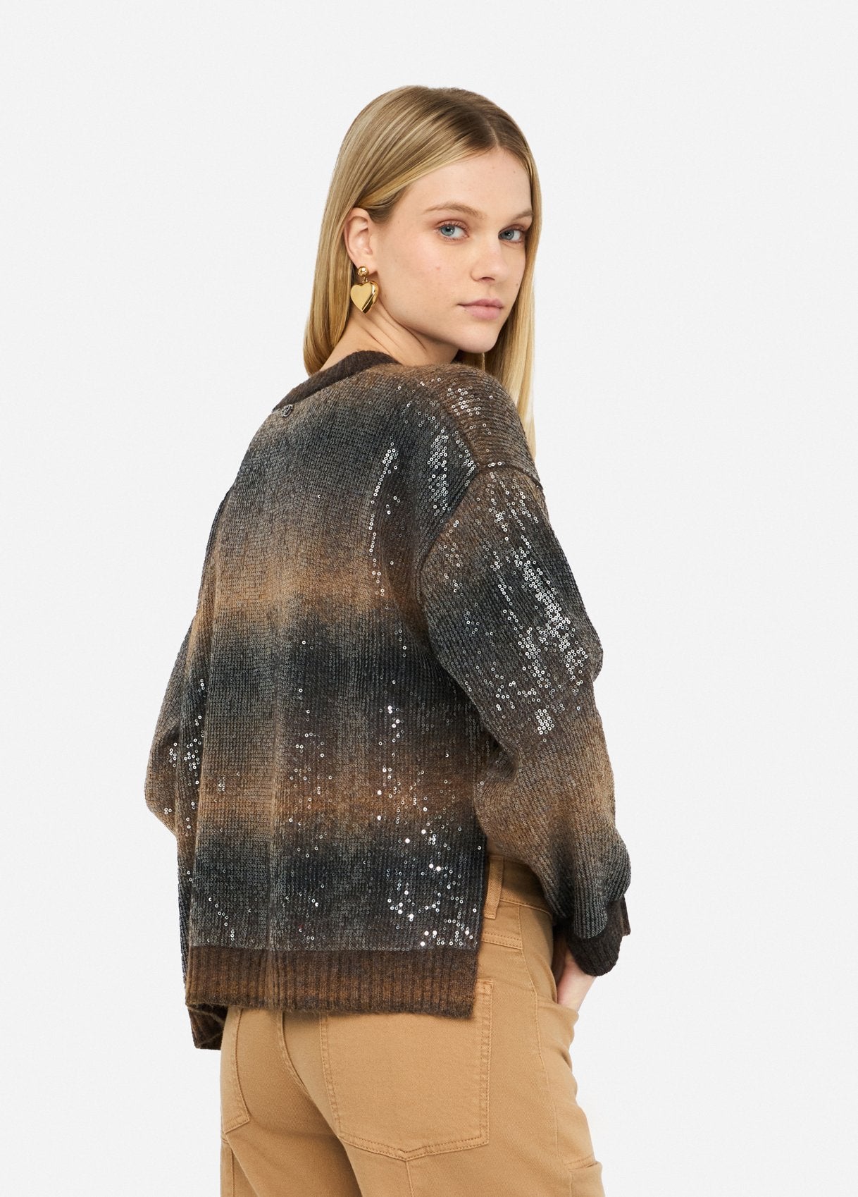 MAGLIERIA LIU JO AI26 -Maglia con paillettes - MF5380