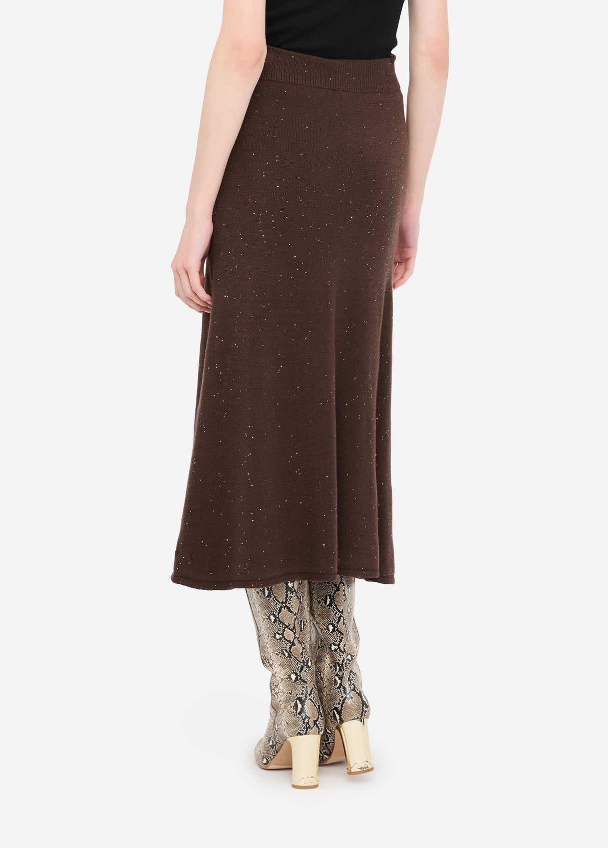 GONNA LIU JO AI26 - Gonna midi in maglia con paillettes - MF5295