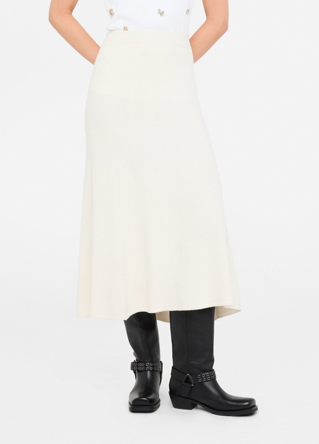 GONNA LIU JO AI26 - Gonna midi in maglia con paillettes - MF5295