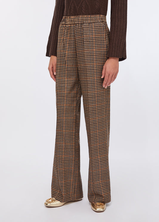 PANTALONI LIU JO AI26 - Pantaloni flare a quadretti - MF5349