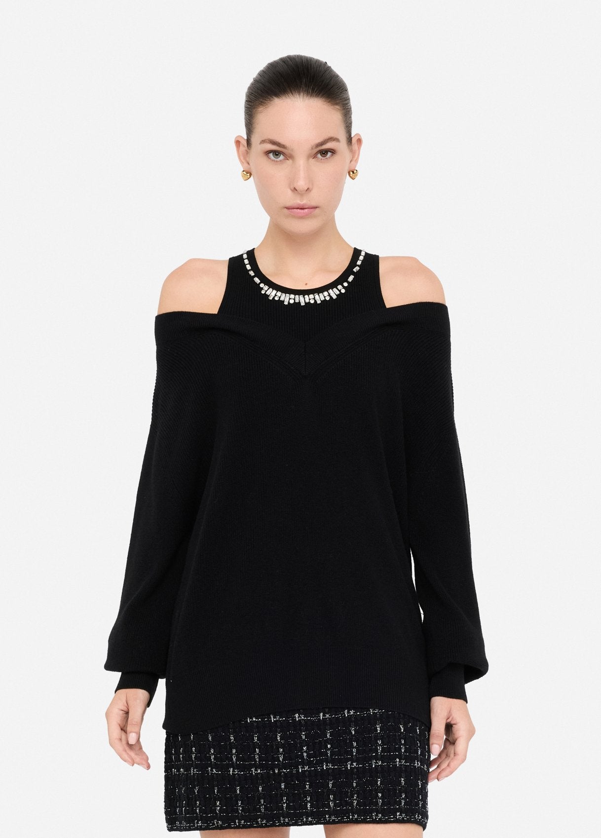 MAGLIERIA LIU JO AI26 - Maglione con ricami gioiello - MF5126