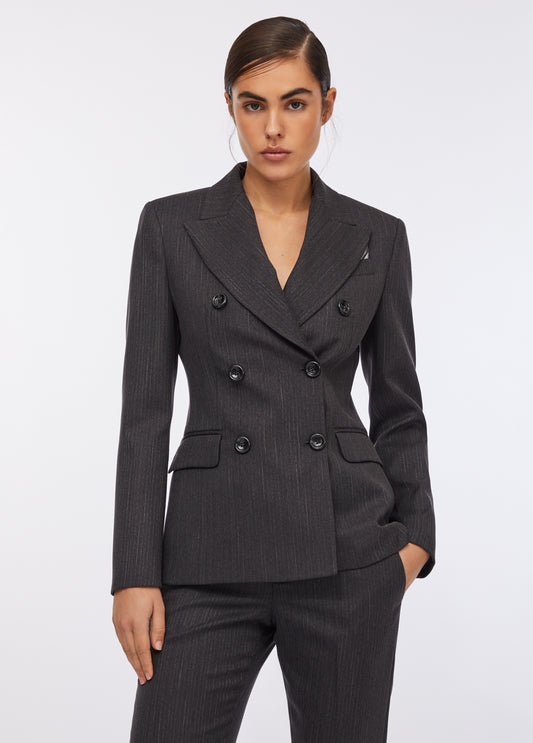 GIACCA LIU JO AI26 - Blazer doppiopetto gessato -  CF5232