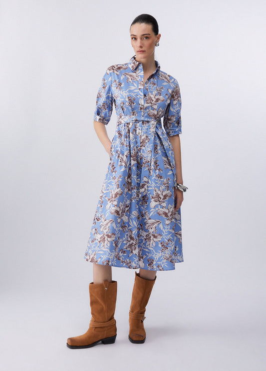 ABITO LIU JO PE26 - Abito midi in popeline - WA6349