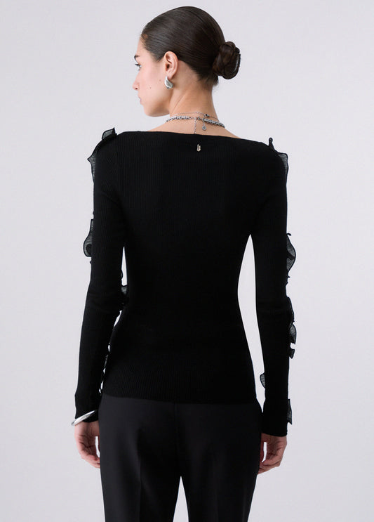Maglieria LIU JO AI26 - Maglia in lana con rouches - CF6042MA82O22222