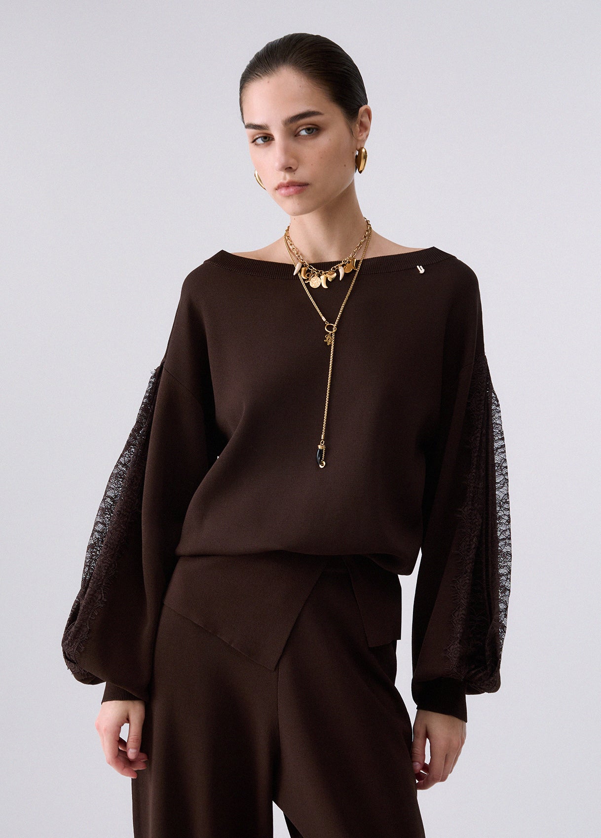 Maglieria LIU JO AI26 - Maglia con inserti in pizzo - CF6264MS55NX0807