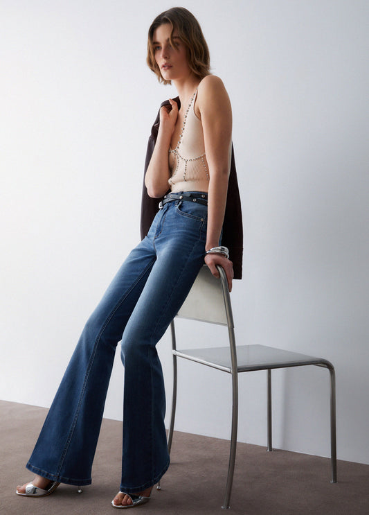 JEANS LIU JO PE26 - Jeans bootcut a vita alta- UA6015