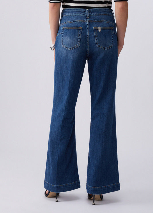 Jeans LIU JO PE26 - Jeans flare a vita alta con bottoni - UA6162
