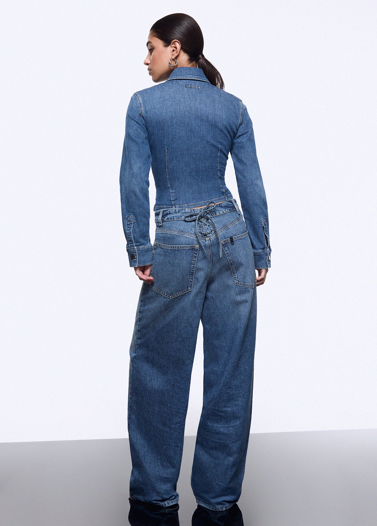 LIU JO FEAT LIU JO PE26 - TJeans baggy con stringhe - UA6510