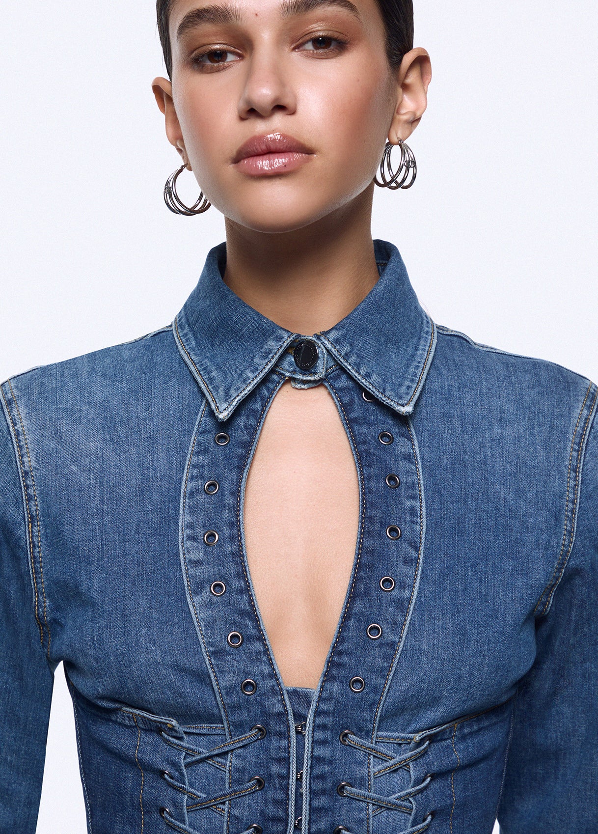 LIU JO FEAT LIU JO PE26 - Camicia in denim con stringhe -  UA6507