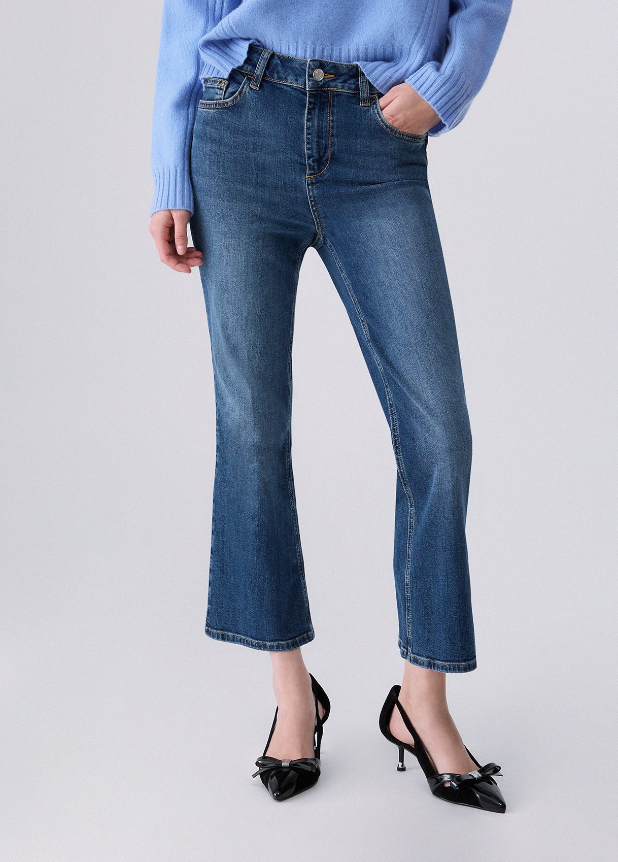 Jeans Liu Jo AI26 - Jeans bootcut con strass - UF6040D036079126