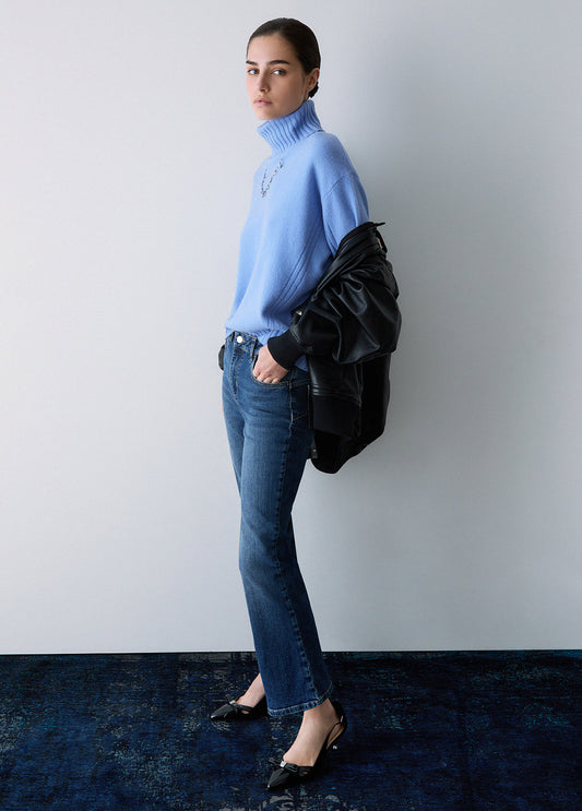 Jeans Liu Jo AI26 - Jeans bootcut con strass - UF6040D036079126