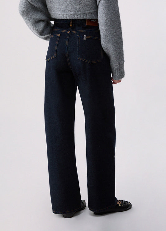 Jeans Liu Jo AI26 - Jeans straight con cintone asimmetrico - UF6160D485477000