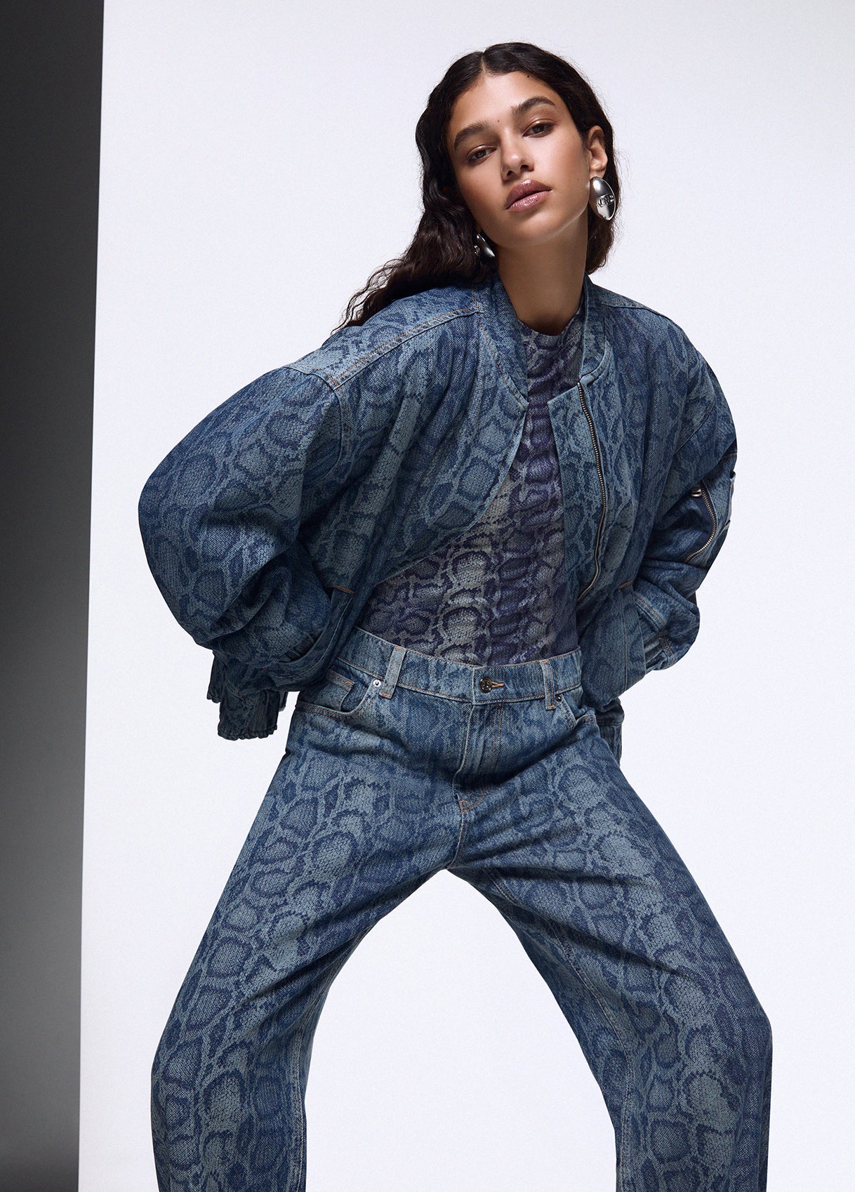 Giacche e Blazer LIU JO IA26 - Bomber in denim pitonato - UF6509D039779154
