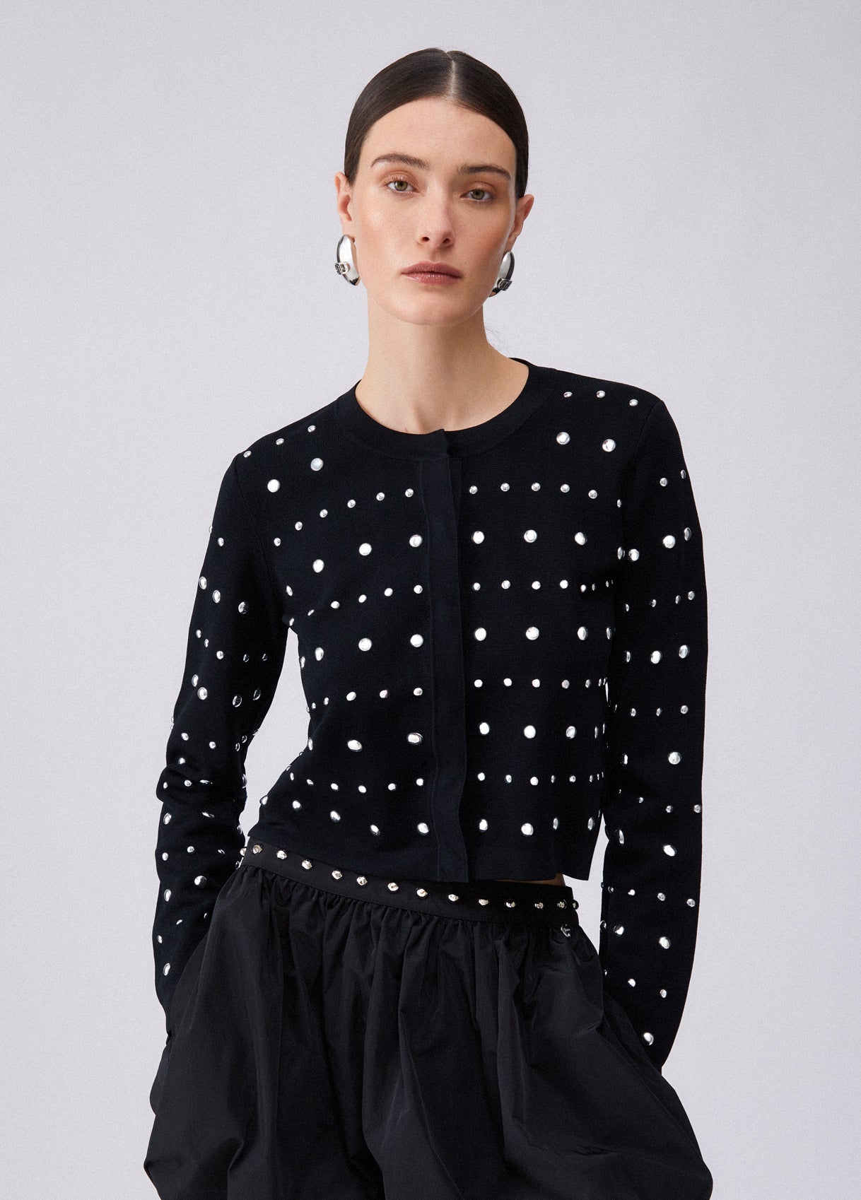 MAGLIA LIU JO PE26 - Cardigan con borchie - WA6090