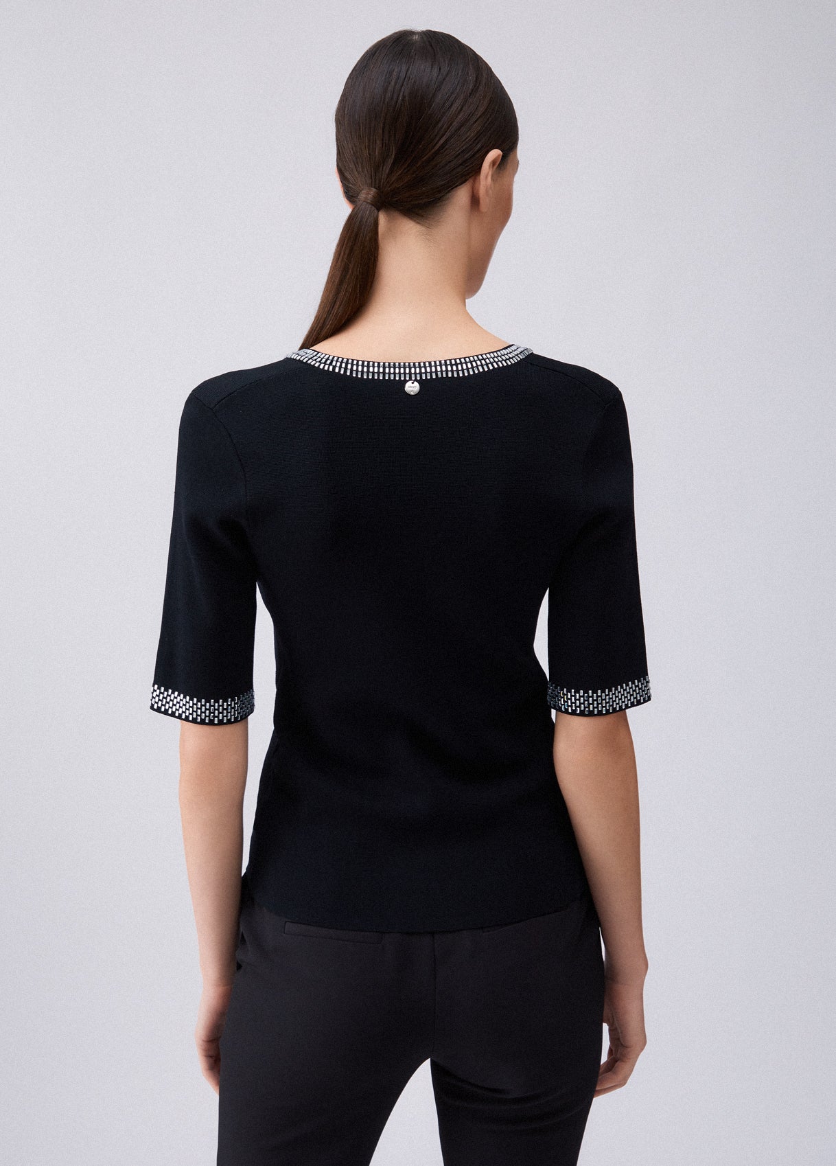 MAGLIA LIU JO PE26 - T-shirt in maglia con strass - WA6222