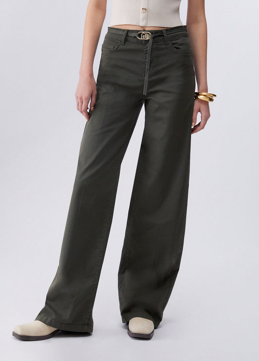 PANTALONI LIU JO PE26 - Pantaloni flare con cintura - WA6274