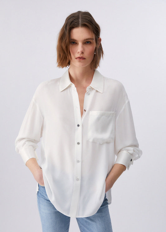 CAMICIA LIU JO PE26 - Camicia con tasca in raso -  WA6354